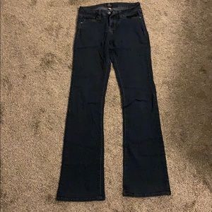 Straight leg dark denim jeans